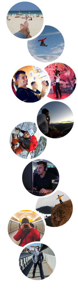 Collage of photos of Matyas Censky telling the story before he got to be an entrepreneur. 