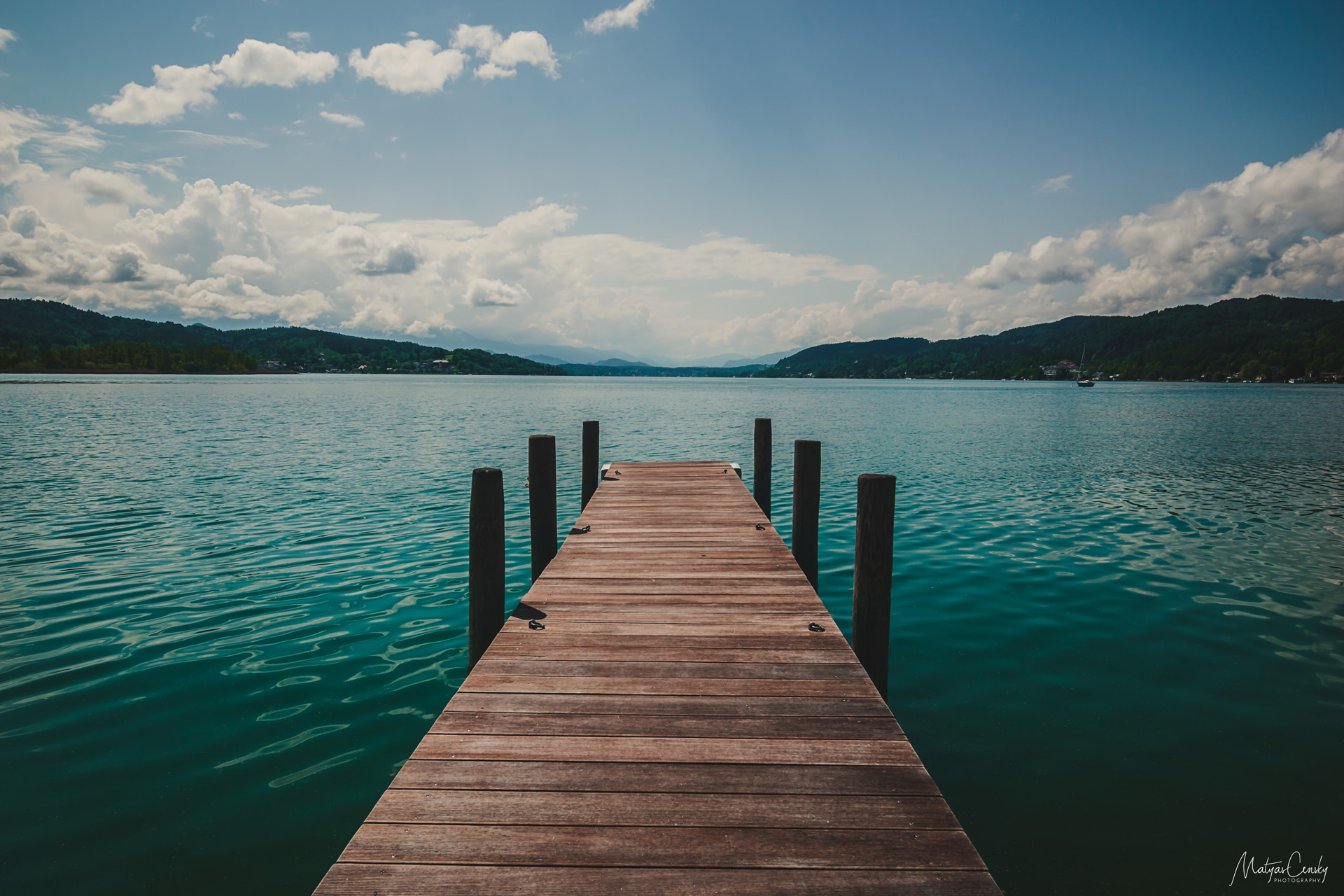 Photo of a pier at Worther see, Austria.