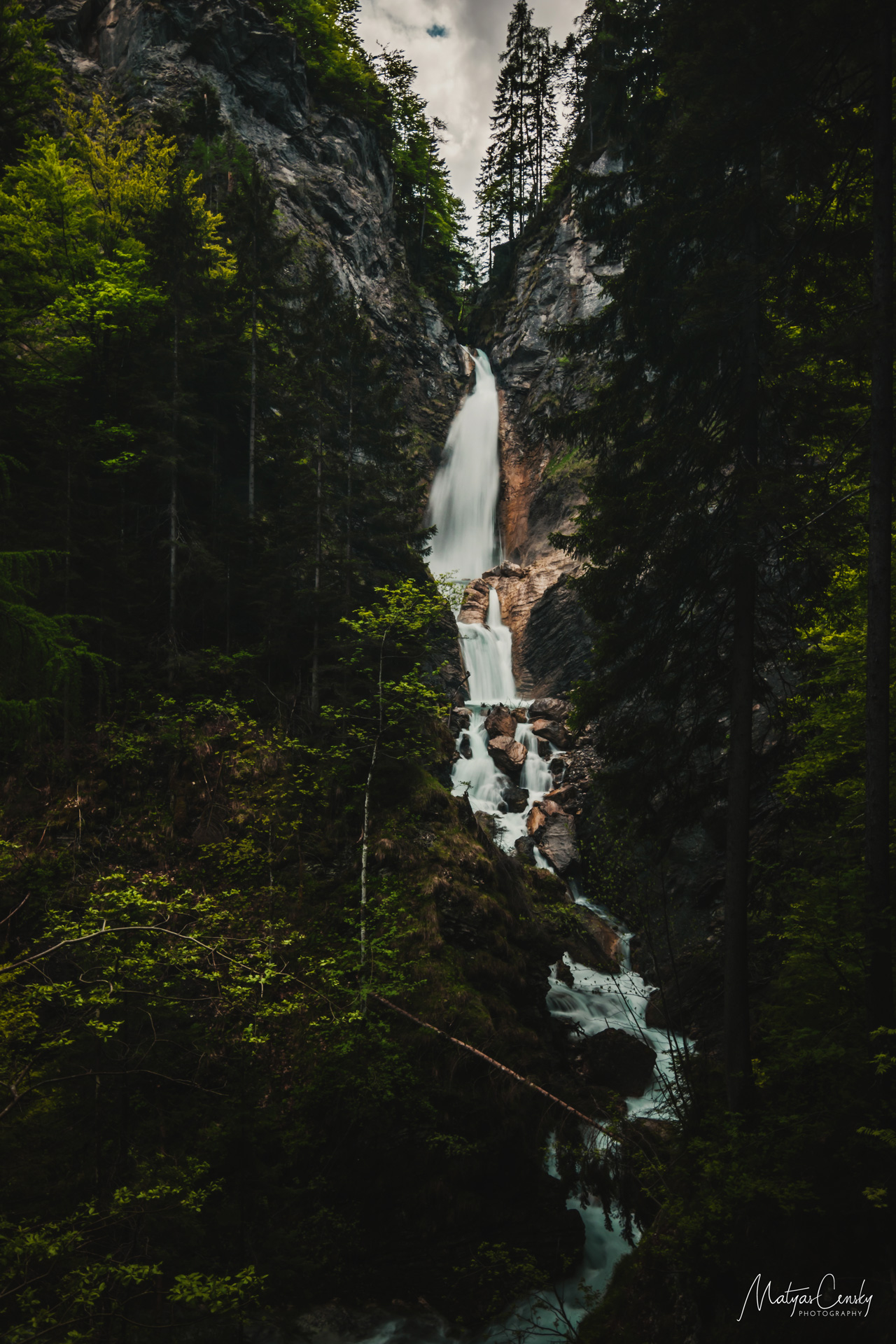 Photo of a waterfall in Triglav National park.